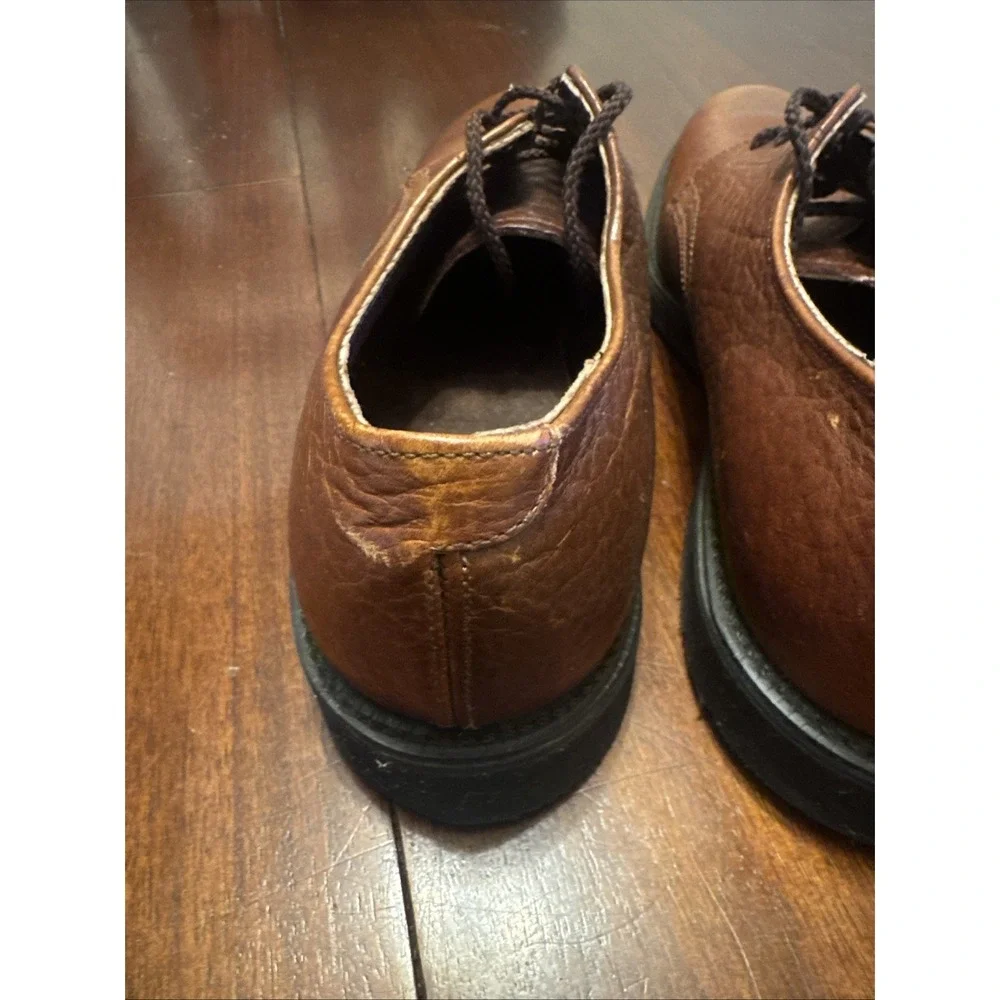 Vintage Union Made USA Leather Oxford Shoes 9.5D EVA-Tech Sole Workwear UFCW 80s